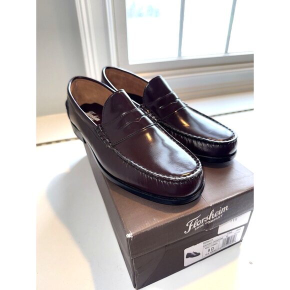 NIB Florsheim Berkley Men\'s Moc Toe Penny Loafer Burgundy Size 9 $145 [jb] main image 11